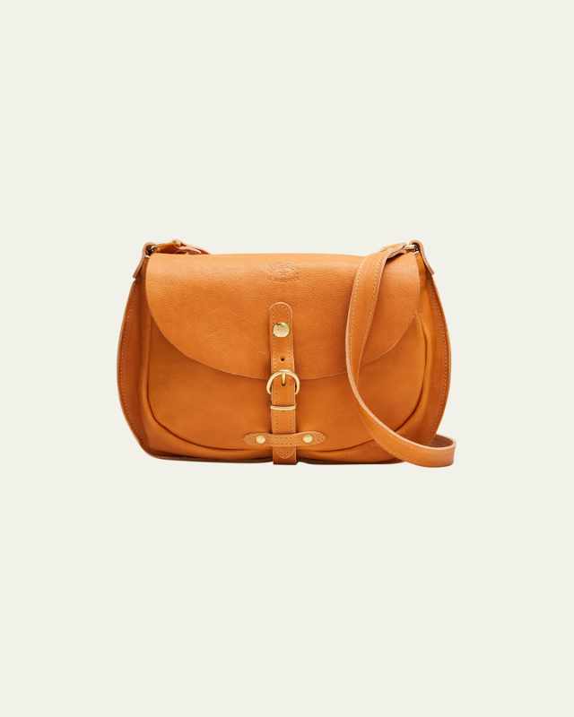 Gaia Vachetta Leather Saddle Crossbody Bag